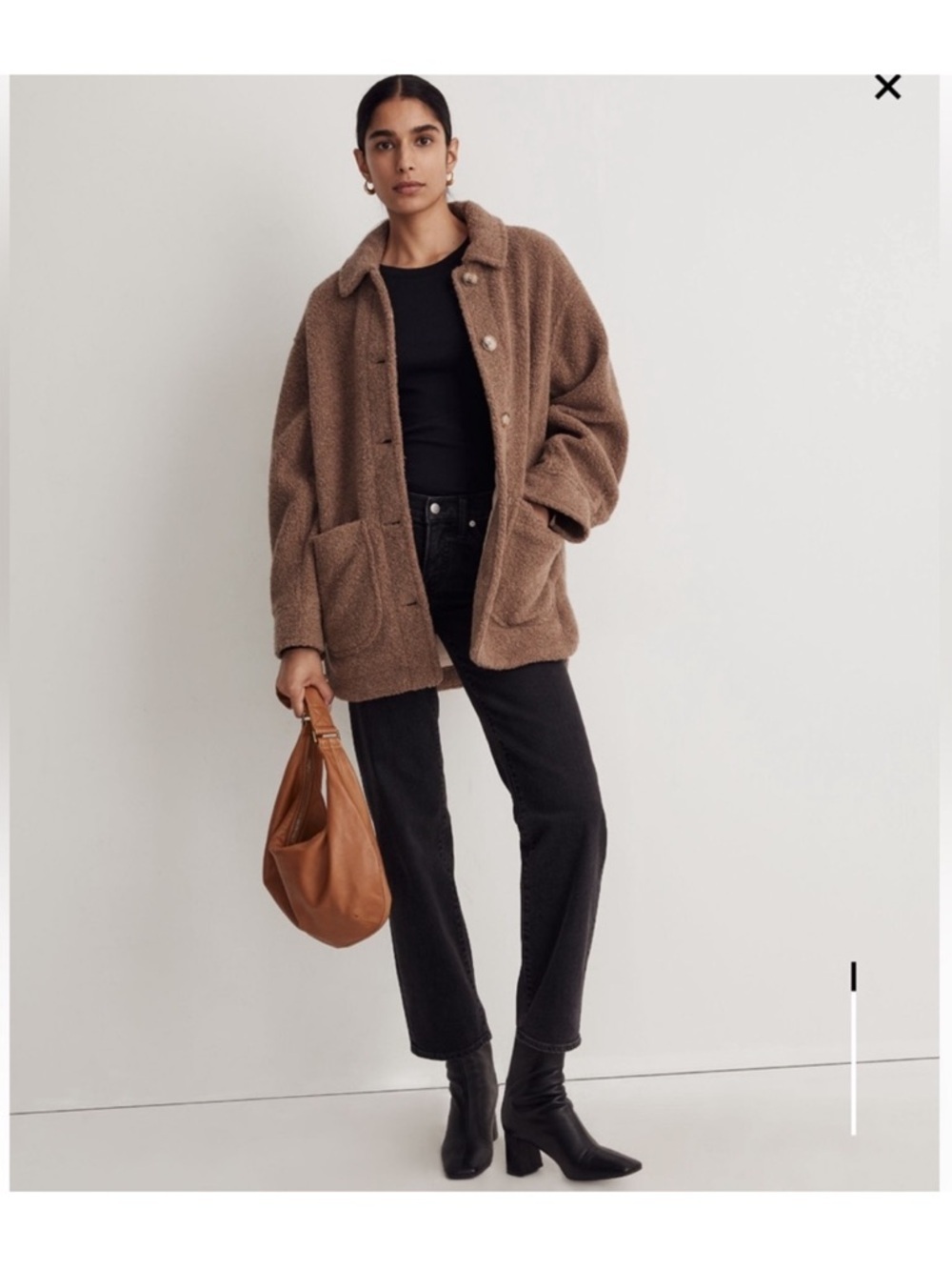 Madewell Teddy Belrose Shirt-Jacket Heather Oatmeal Sherpa XS